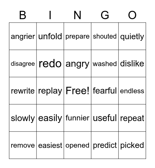 Spelling Lists 7 & 8 Bingo Card