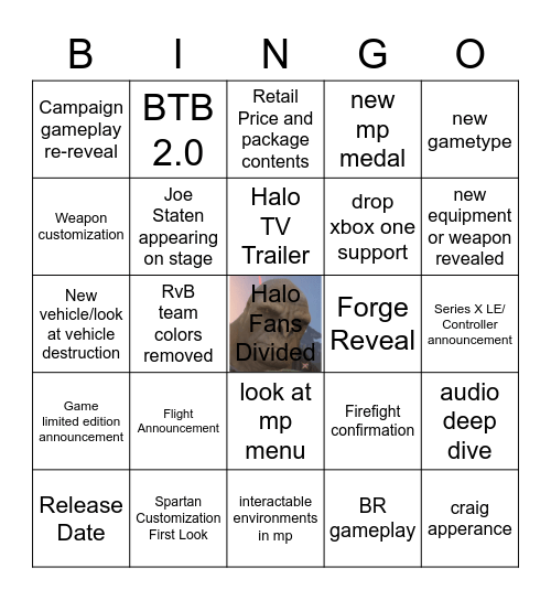 Halo E3 Bingo Card Bingo Card