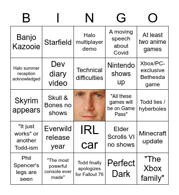 The Todd Howard Show feat. Microsoft Bingo Card