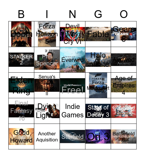 Microsoft E3 2021 Bingo Card