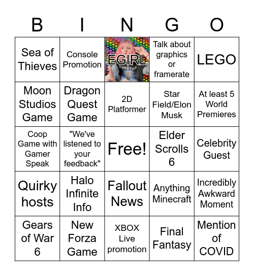 E3 2021 BAbyyyy Bingo Card