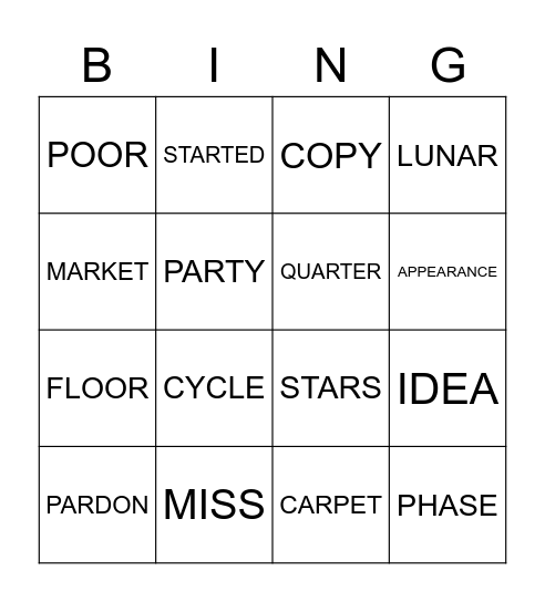 WEEK 9 SPELLING TERM 2 Bingo Card