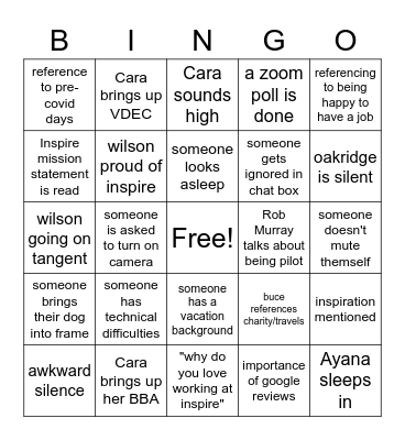 #OakridgeRefusesTheKoolAid Bingo Card