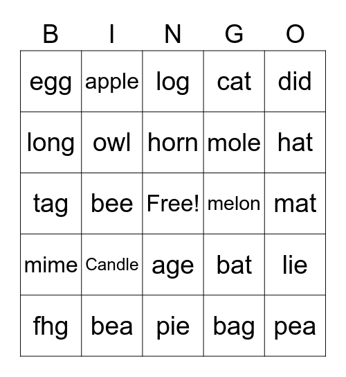 GK Bingo Card