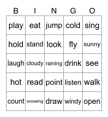 Unit 10, 11, 12 Bingo Card