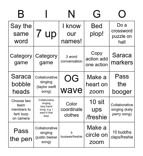 bingo B I N G O Bingo Card
