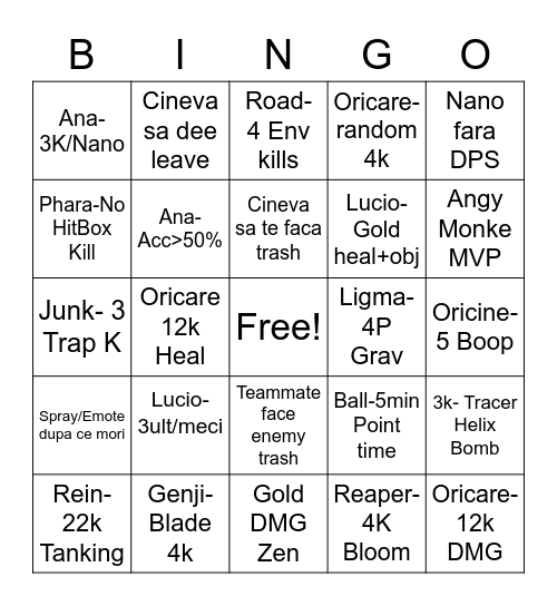 Muie Neagu Bingo Card