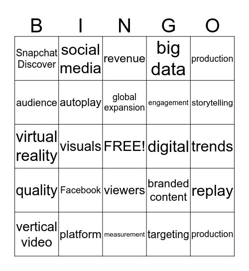 DVAS 2016 Bingo Card