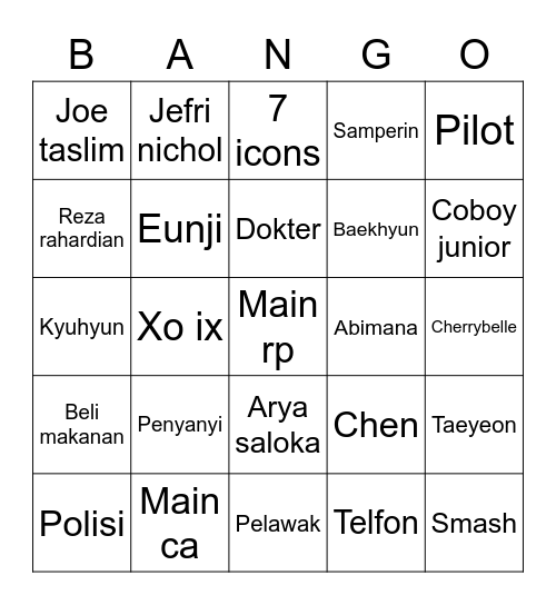 Lesgo Bingo Card