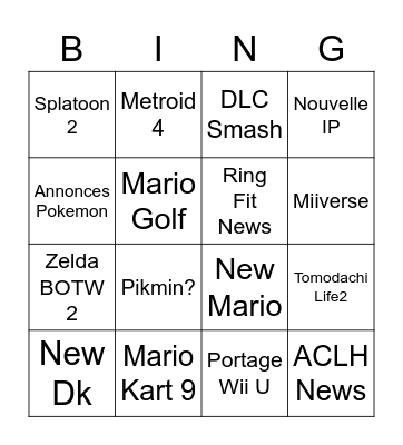 Oof Bingo Card