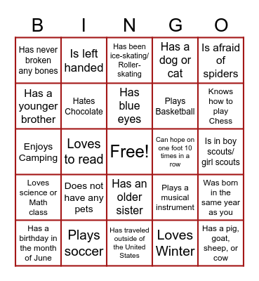 Find Someone Who... Bingo Card