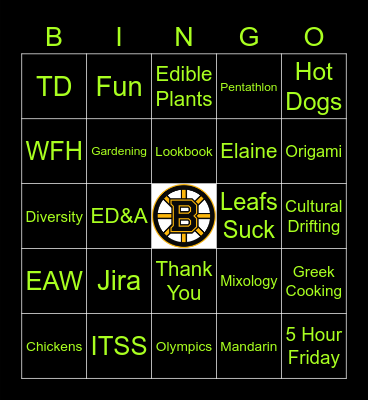 EAW Bingo Card