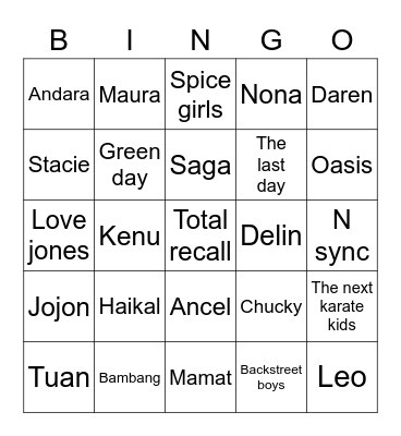 Adelie Bingo Card