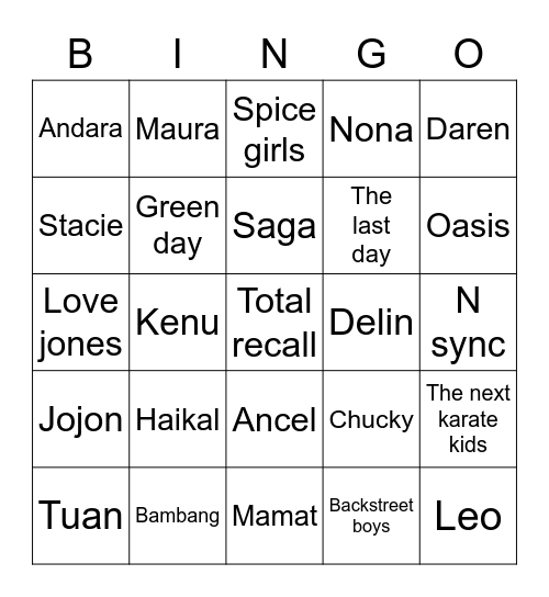 Adelie Bingo Card
