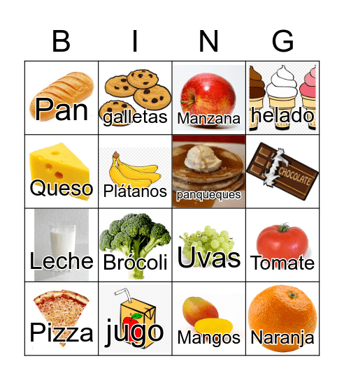 La Comida Bingo Card