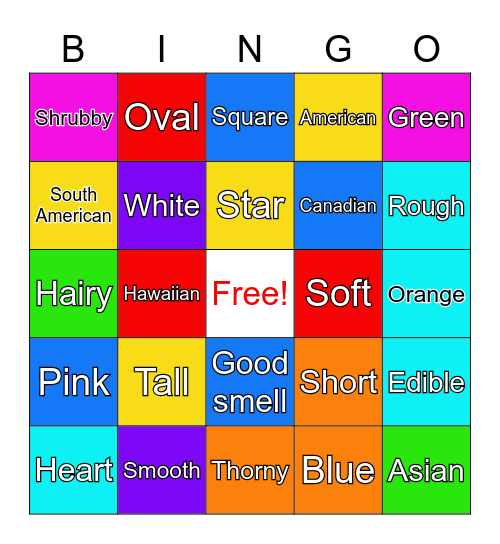 Flower Bingo Card
