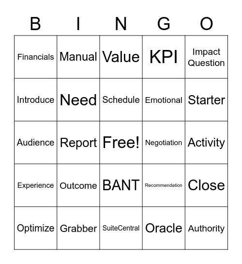 SuiteWeek Day 1 BINGO Card