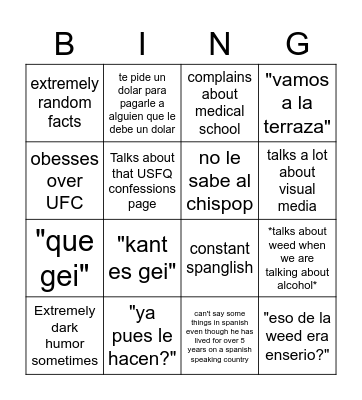 Fernando bingo Card