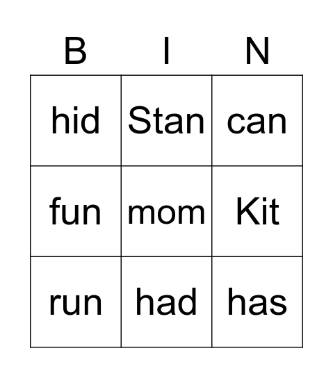 Kit's Book Bingo Card