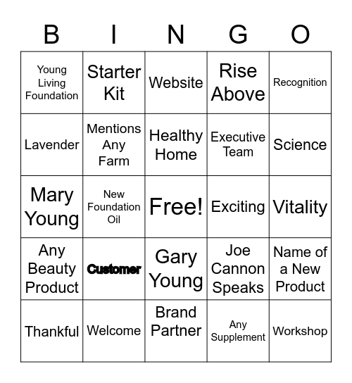 Rise Above VIGC 2021 Bingo Card