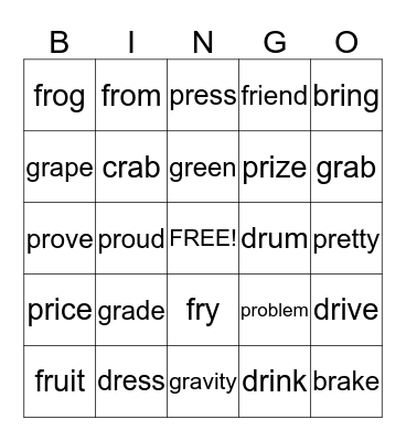R Blend Bingo Card