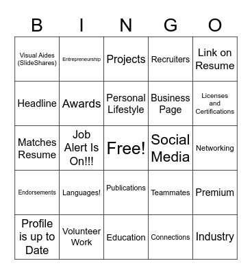 LinkedIn Bingo Card