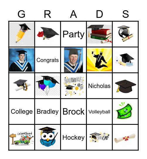 Congratulations Bradley, Brock & Nicholas Bingo Card