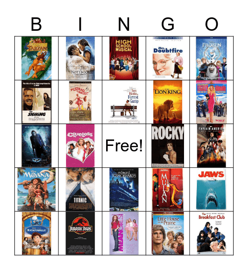 Movie Bingo! Bingo Card