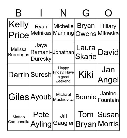 MICR BINGO Card
