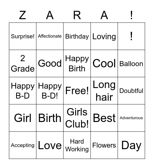 Happy Birthday Ruth! Bingo Card