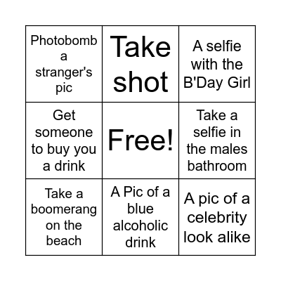 BINGO SCAVENGER BDAY EDITION Bingo Card