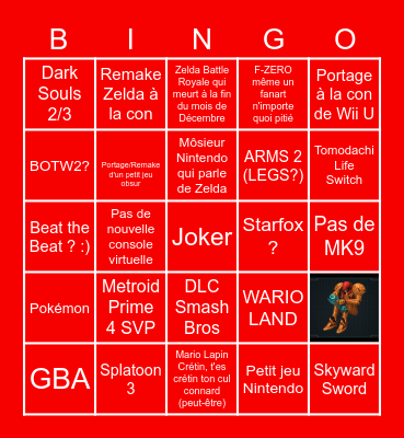 Nintendo Direct - Juin 2021 Bingo Card