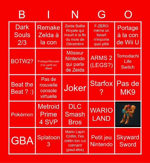Nintendo Direct - Juin 2021 Bingo Card