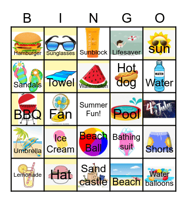 SUMMER Bingo Card