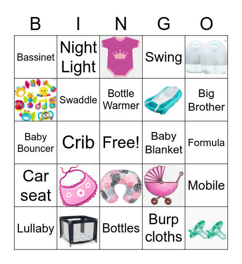Malis' Baby Shower Bingo Card