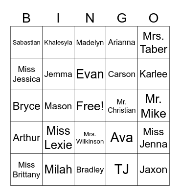 Bendle Summer Bingo Card