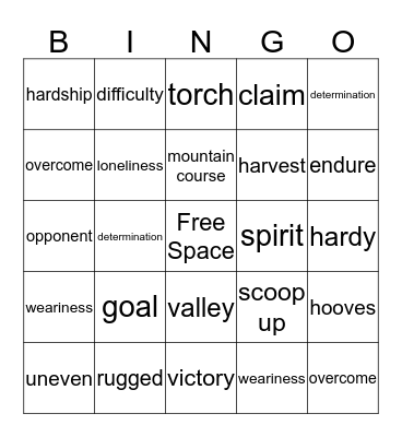 Tarahumara Racers Bingo Card