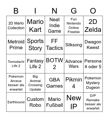 Fan Erwartungen Bingo Card