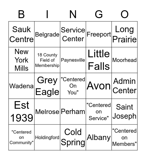 Centered on Employees Bingo Card