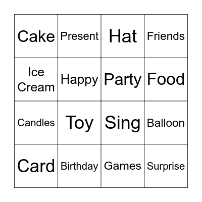 BIRTHDAY BINGO Card