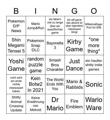 Realistisch Bingo Card