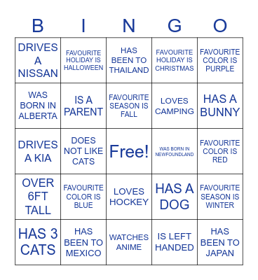 MEET THE TEAMILY Bingo Card
