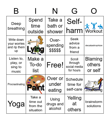 Coping Bingo Card