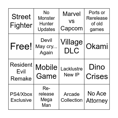 Dissapointment Bingo Card