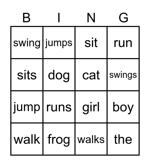 Reading Milestones Level 1 Bingo Card