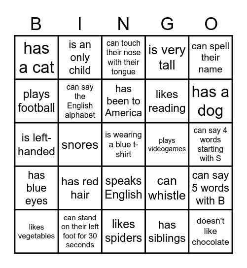 Find someone who.. Bingo Card