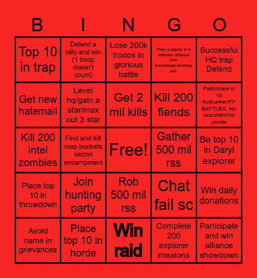 610 Bingo Card