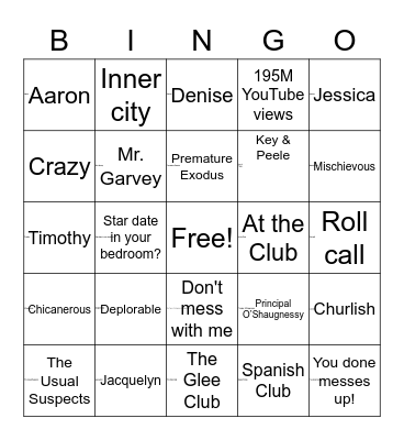 Bingo Game Bingo Card