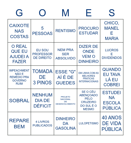 CIRO Bingo Card