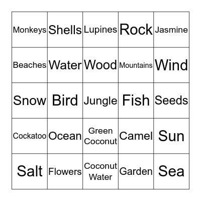 Meteghan Bingo Card